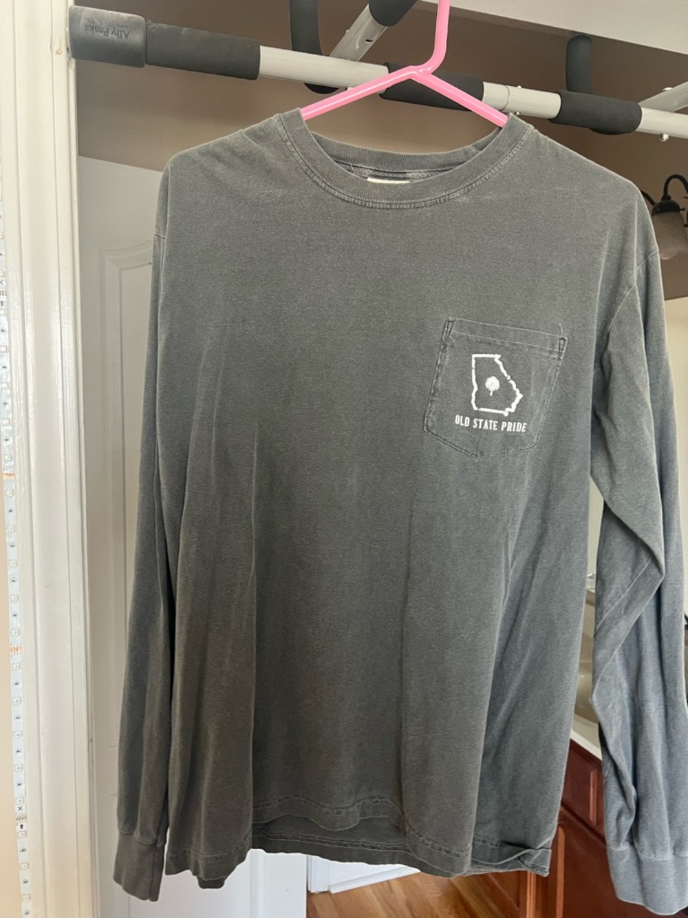 Comfort Colors Men's Long Sleeve Pocket Tee - Gray